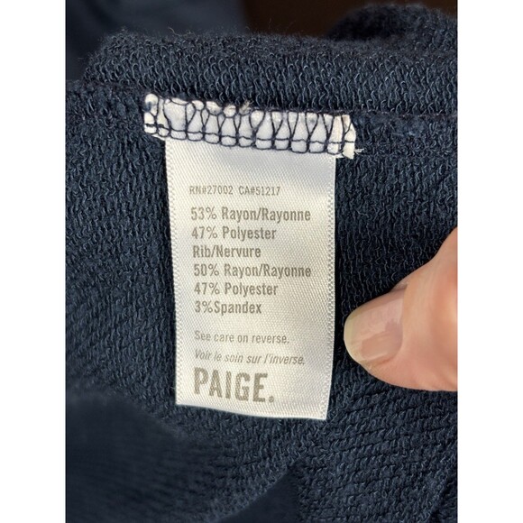 Paige Brielle Tee Shirt Dress Navy Blue Small Drawstring Waist Flutter Sleeve - Picture 5 of 12